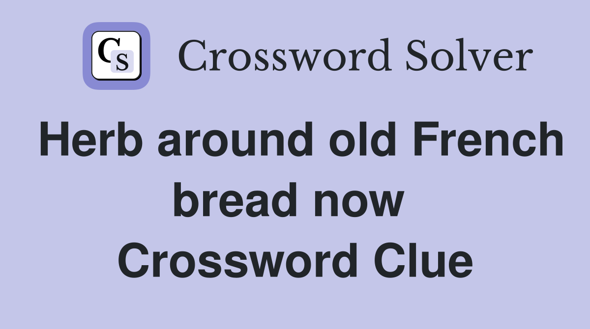 Herb around old French bread now  Crossword Clue