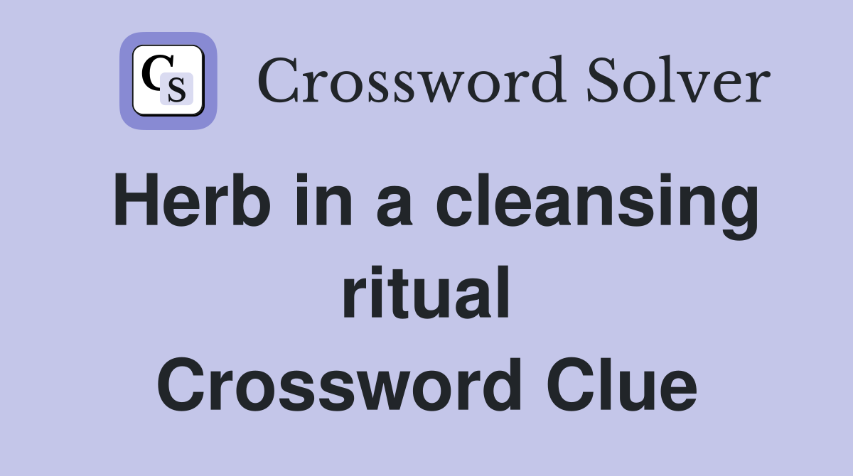 Herb in a cleansing ritual Crossword Clue