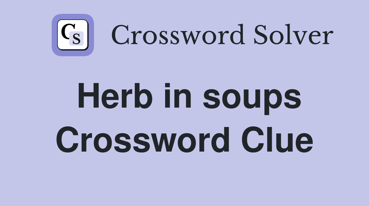 Herb in soups Crossword Clue