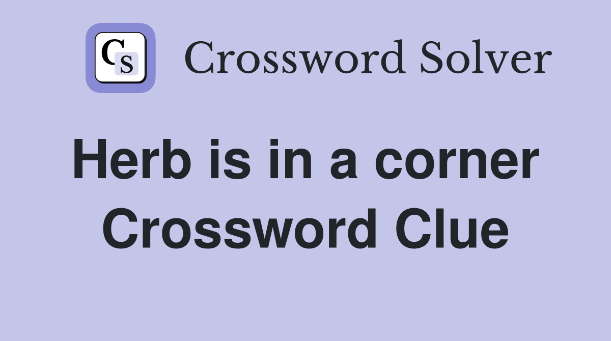 Herb is in a corner  Crossword Clue