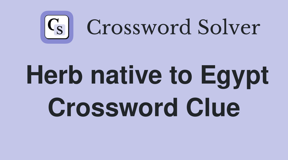 Herb native to Egypt Crossword Clue