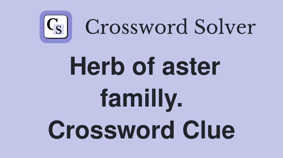 Herb of aster familly. Crossword Clue