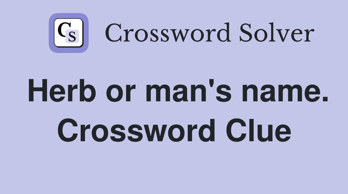 Herb or man's name. Crossword Clue