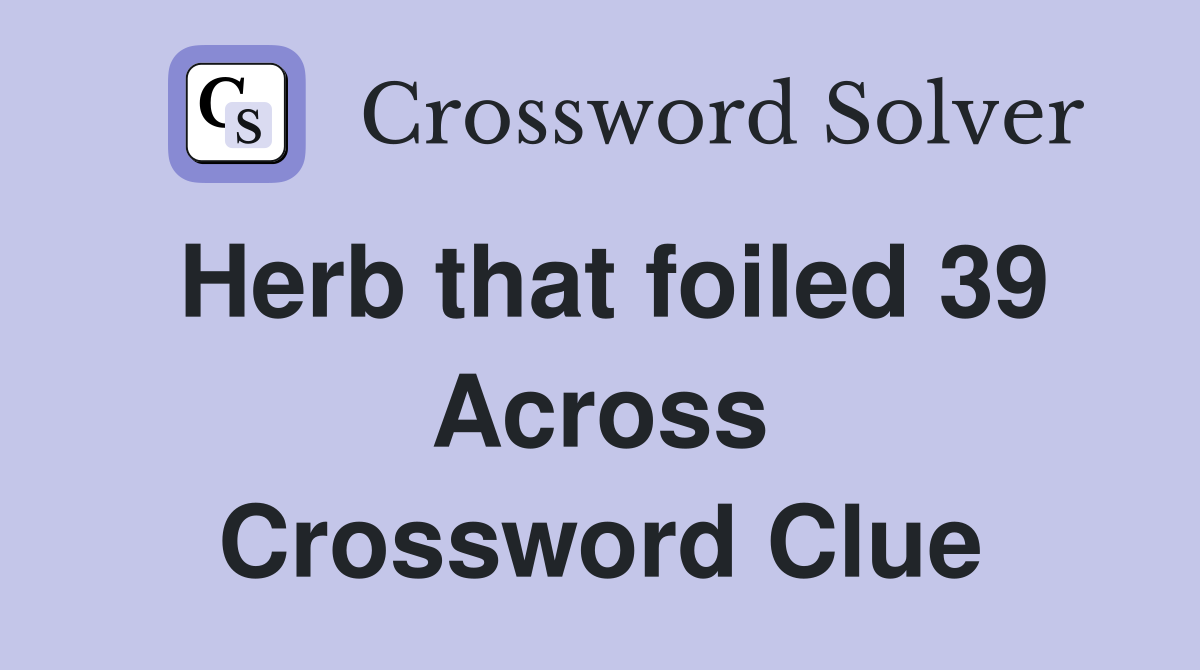 Herb that foiled 39 Across Crossword Clue