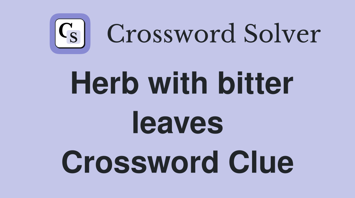 Herb with bitter leaves Crossword Clue