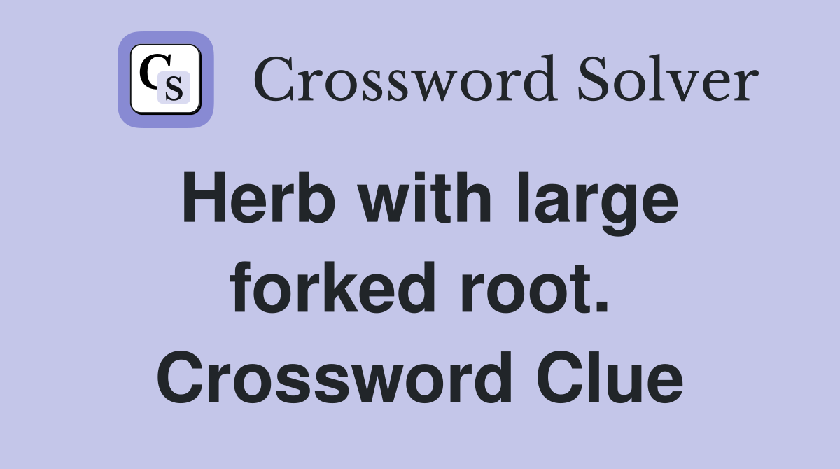 Herb with large forked root. Crossword Clue