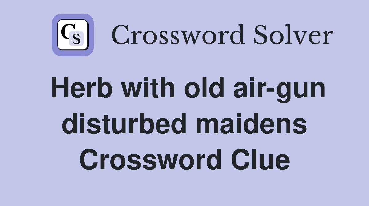 Herb with old air-gun disturbed maidens Crossword Clue