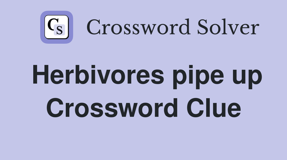 Herbivores pipe up Crossword Clue
