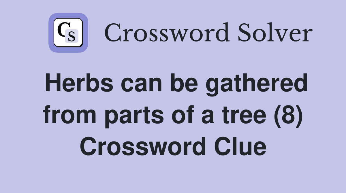 Herbs can be gathered from parts of a tree (8) Crossword Clue