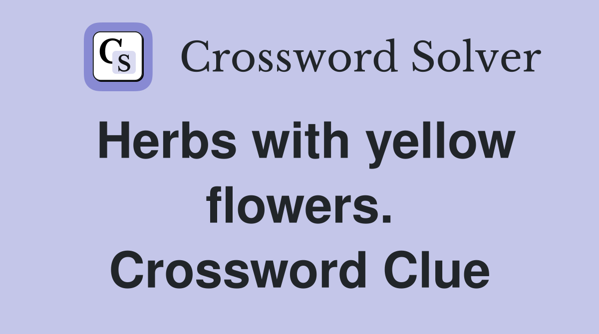 Herbs with yellow flowers. Crossword Clue