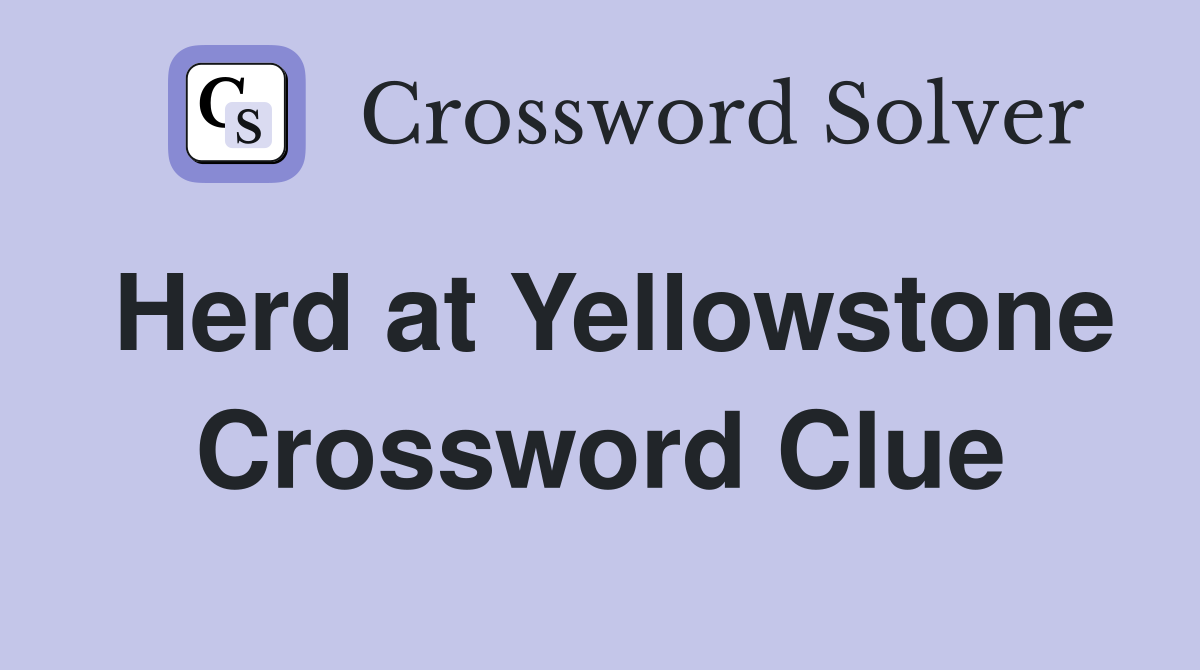 Herd at Yellowstone Crossword Clue