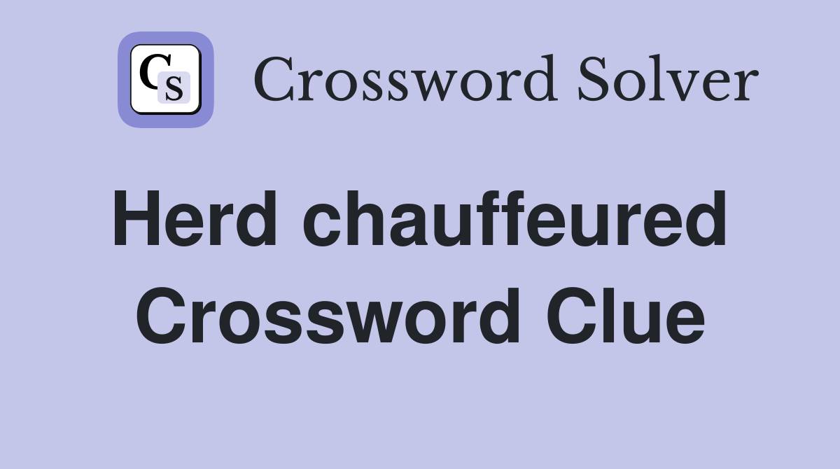 Herd chauffeured  Crossword Clue