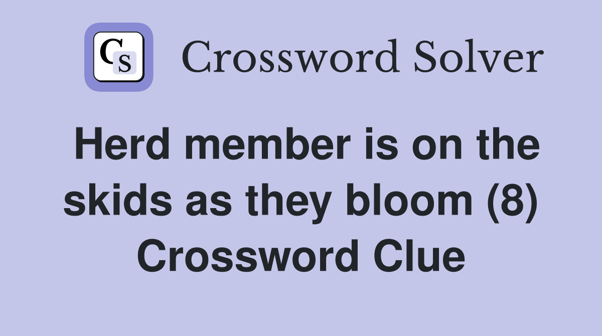 Herd member is on the skids as they bloom (8) Crossword Clue