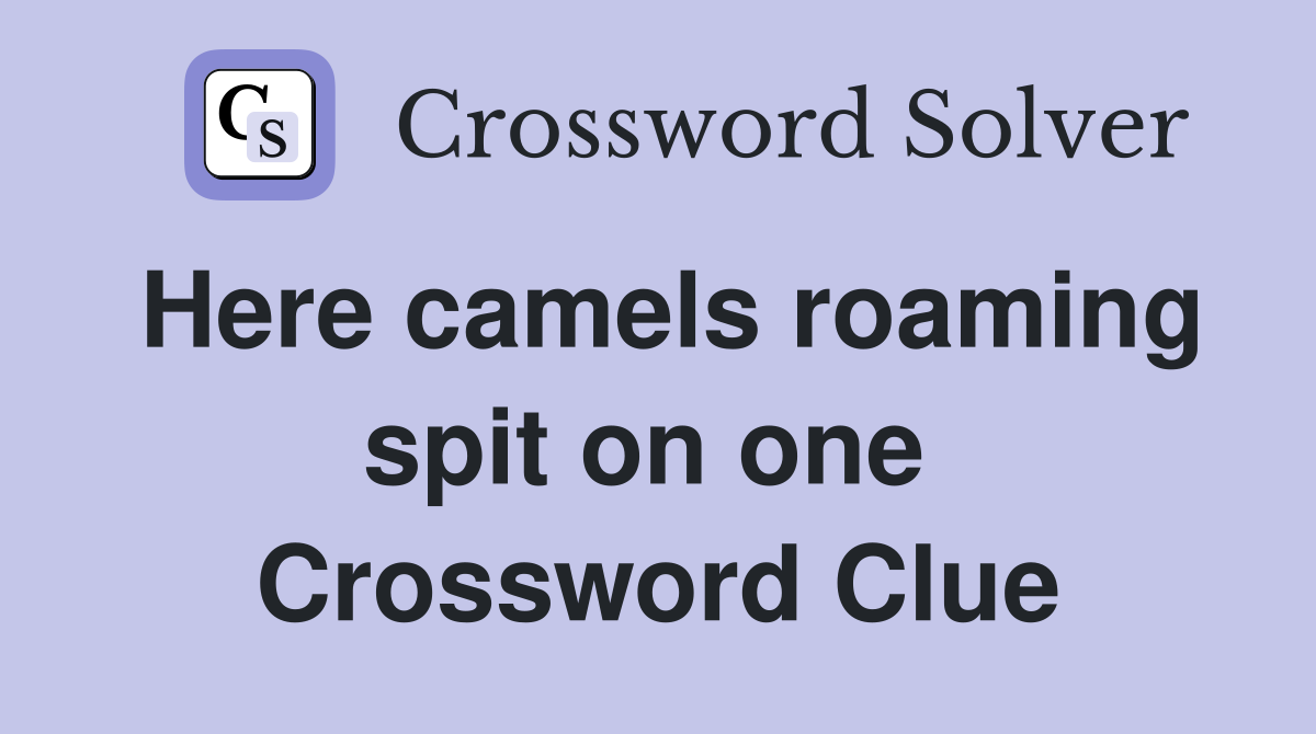 Here camels roaming spit on one  Crossword Clue
