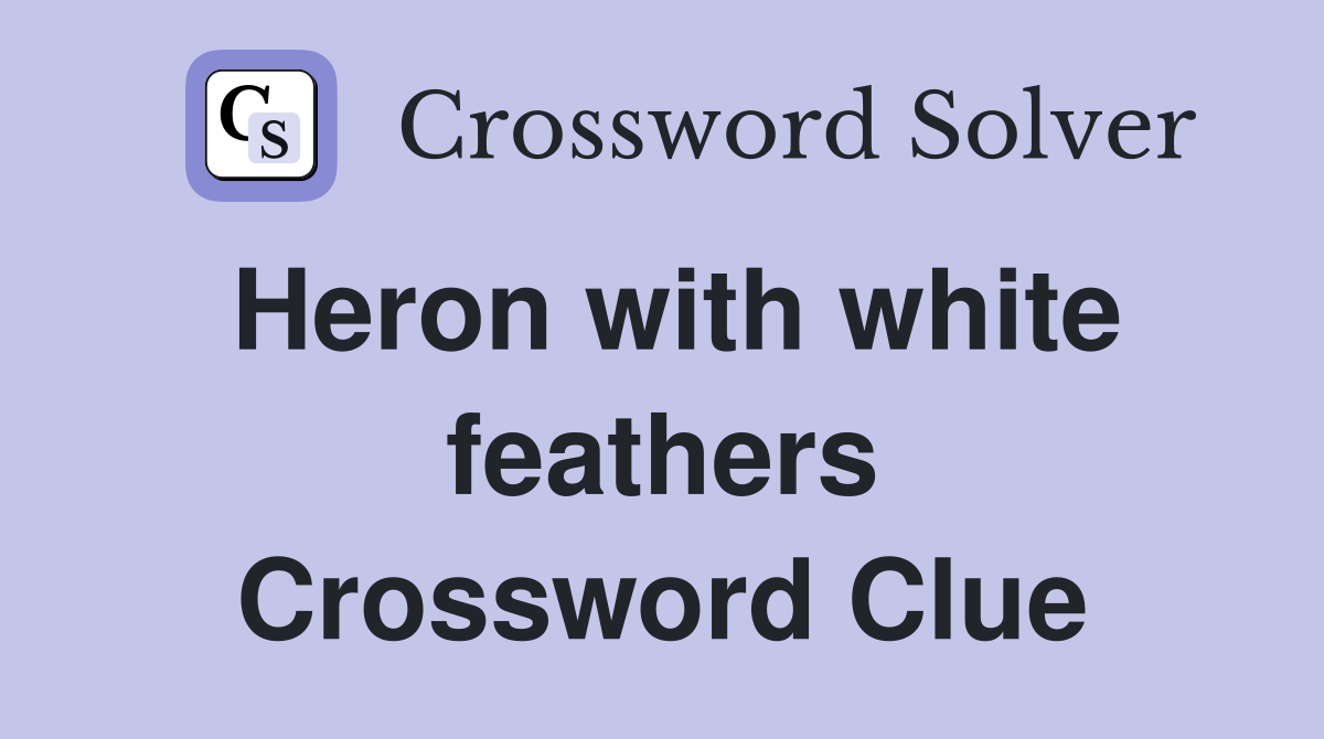 Heron with white feathers Crossword Clue
