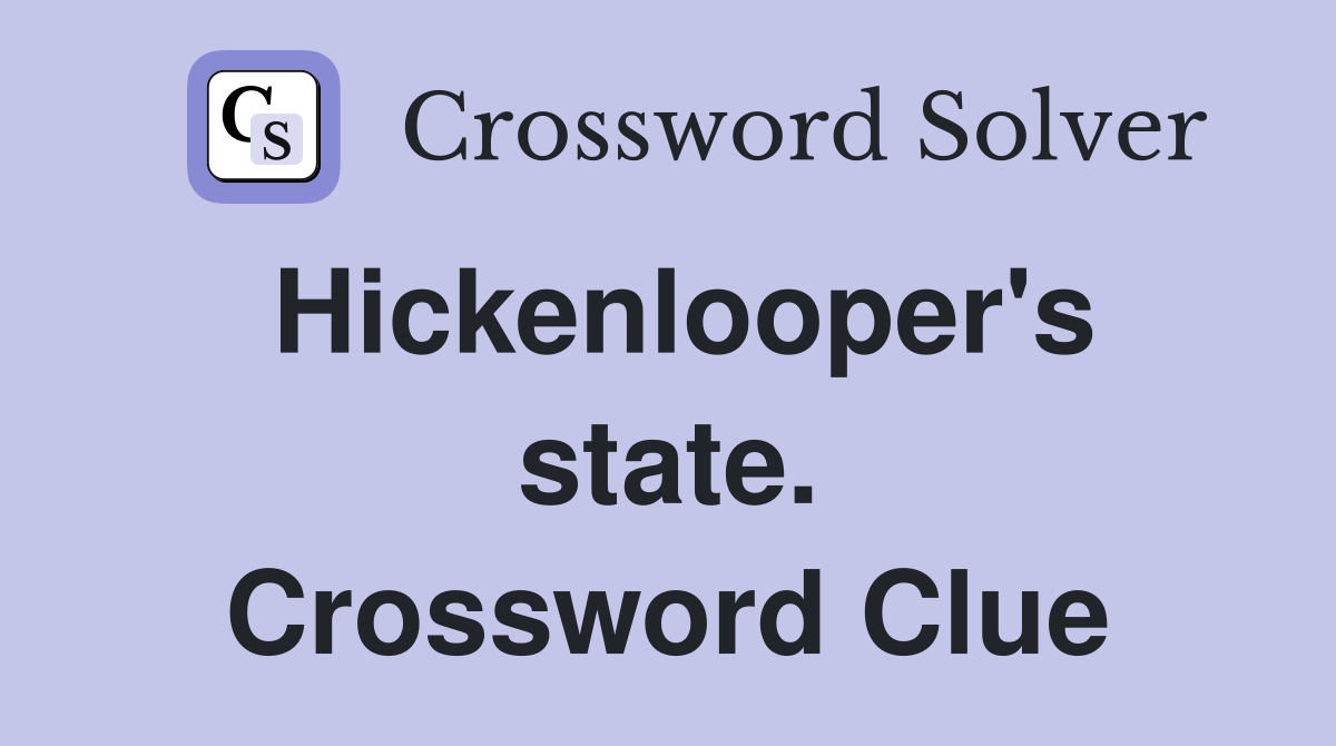 Hickenlooper's state. Crossword Clue