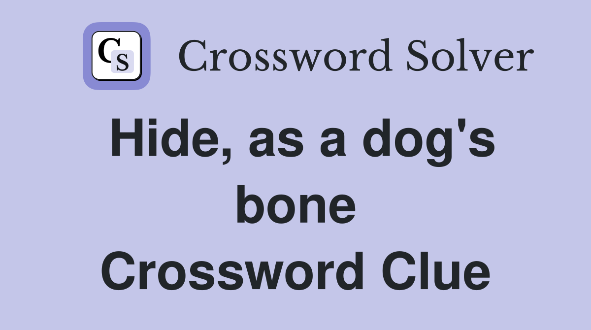 Hide, as a dog's bone Crossword Clue