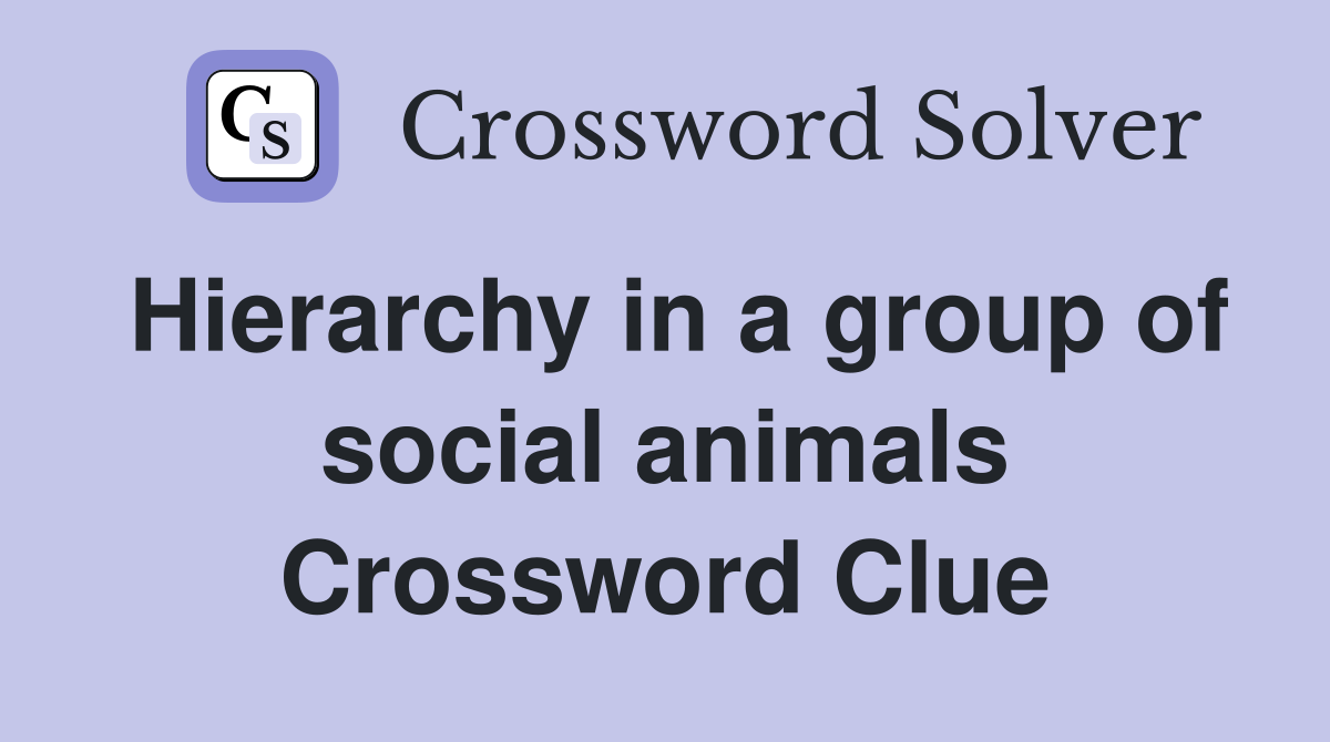 Hierarchy in a group of social animals Crossword Clue