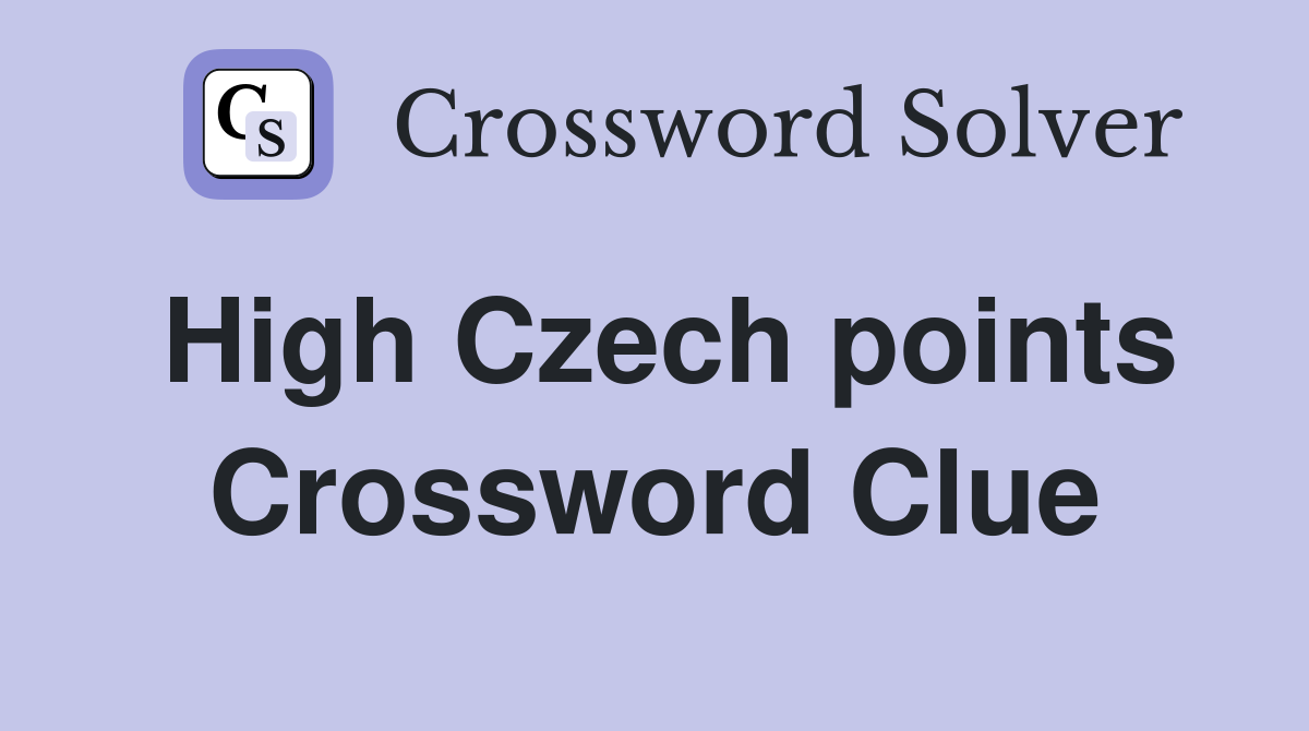 High Czech points Crossword Clue
