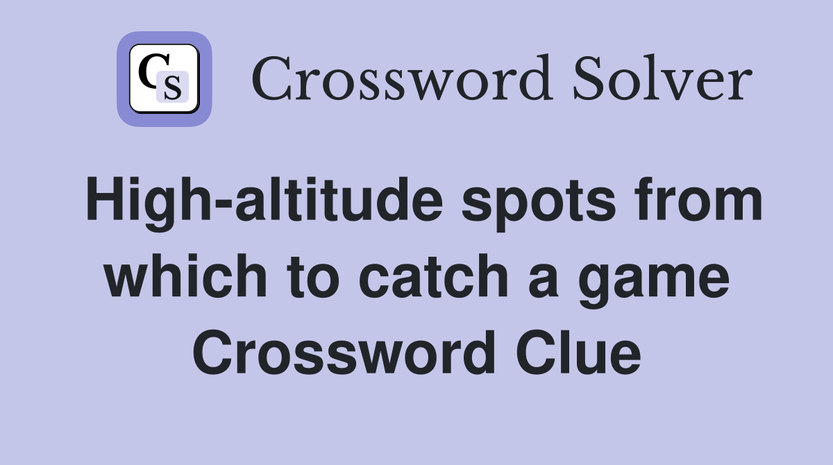 High-altitude spots from which to catch a game Crossword Clue