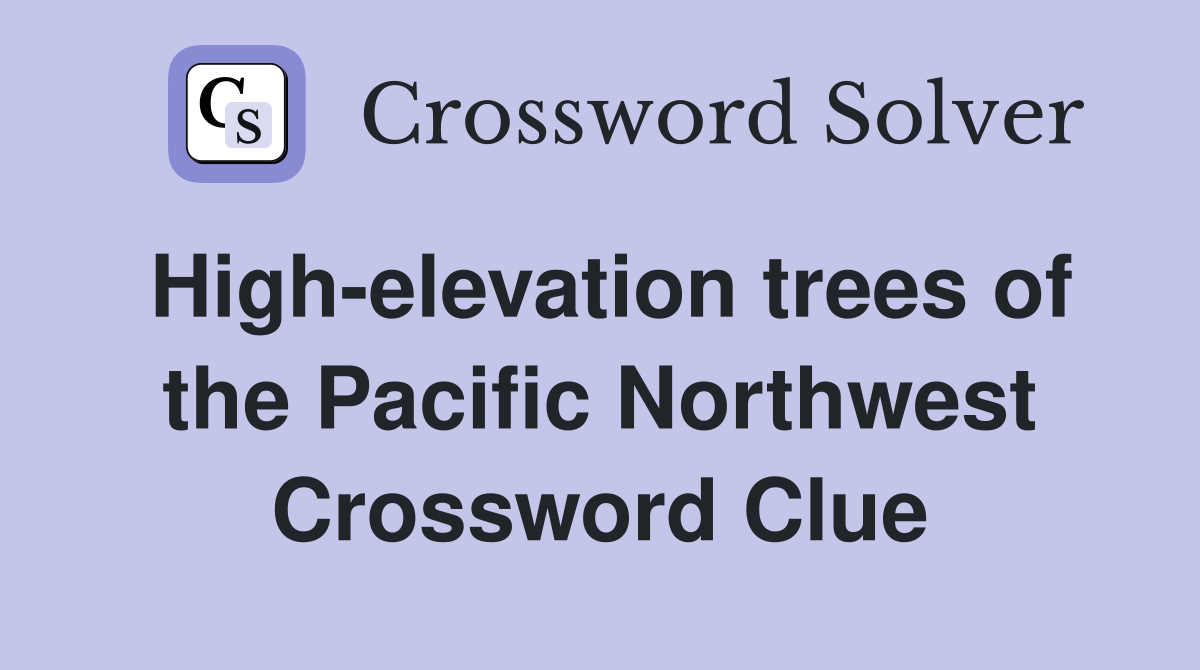 High-elevation trees of the Pacific Northwest Crossword Clue