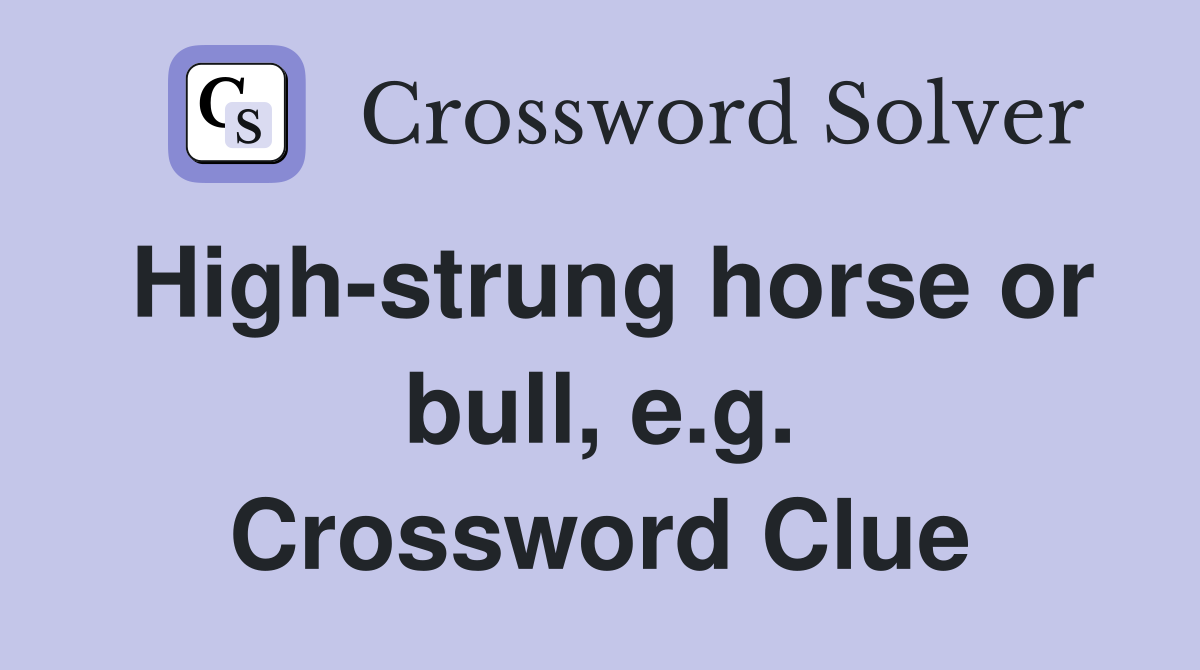 High-strung horse or bull, e.g. Crossword Clue