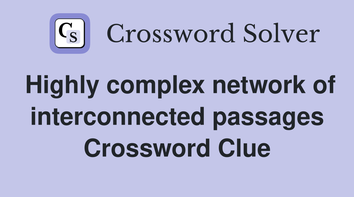 Highly complex network of interconnected passages Crossword Clue