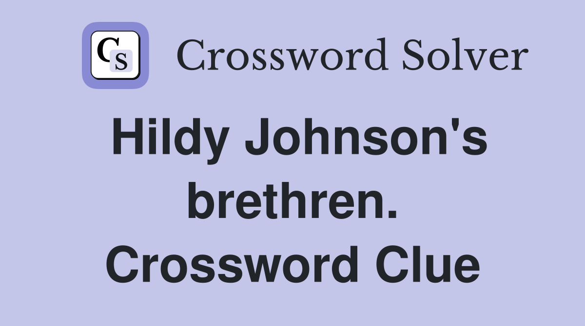 Hildy Johnson's brethren. Crossword Clue