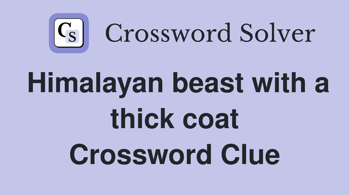 Himalayan beast with a thick coat Crossword Clue