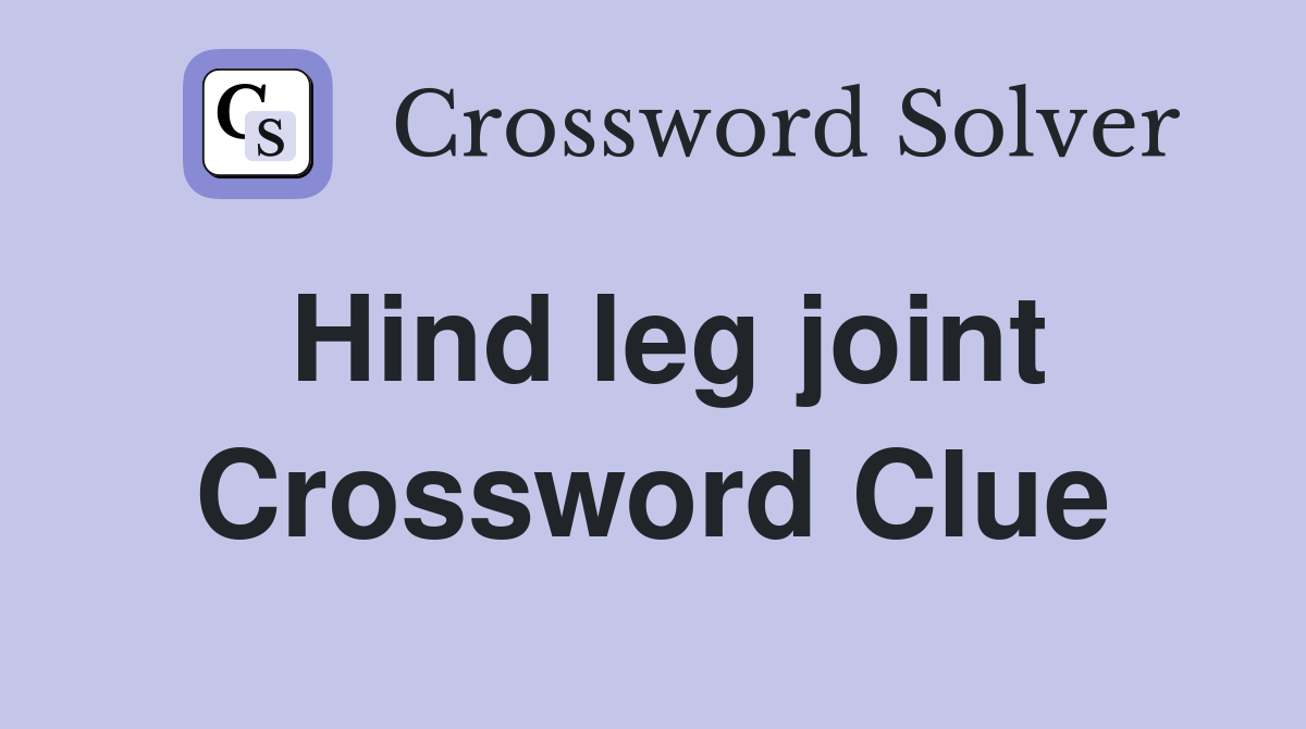 Hind leg joint Crossword Clue Answers Crossword Solver