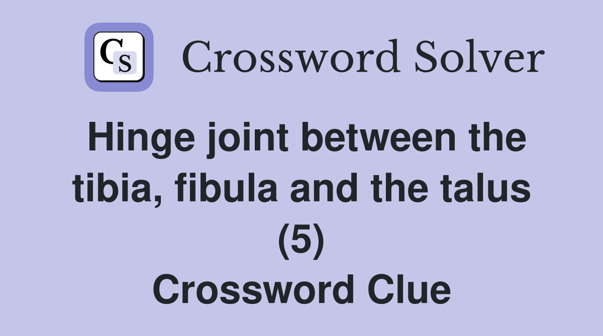 Hinge joint between the tibia, fibula and the talus (5) Crossword Clue