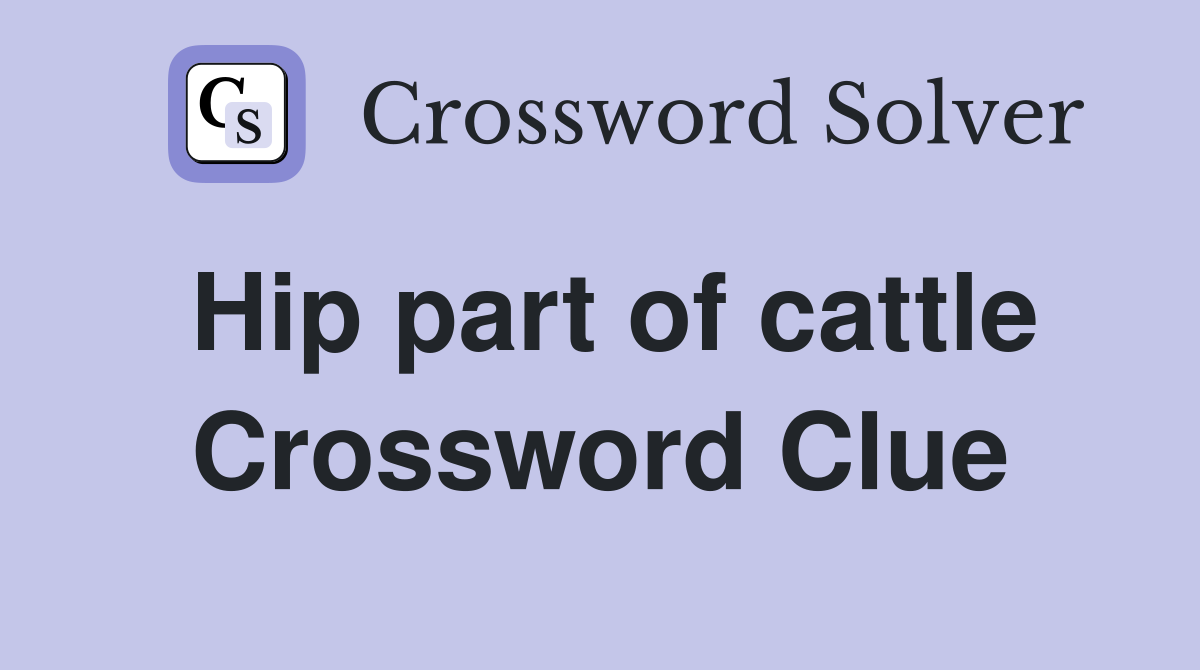 Hip part of cattle Crossword Clue