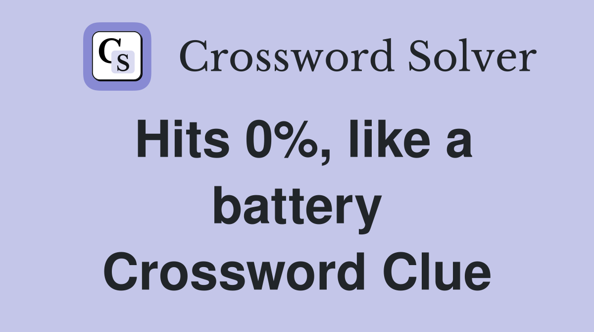 Hits 0%, like a battery Crossword Clue