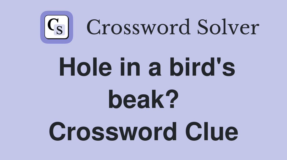 Hole in a bird's beak? Crossword Clue