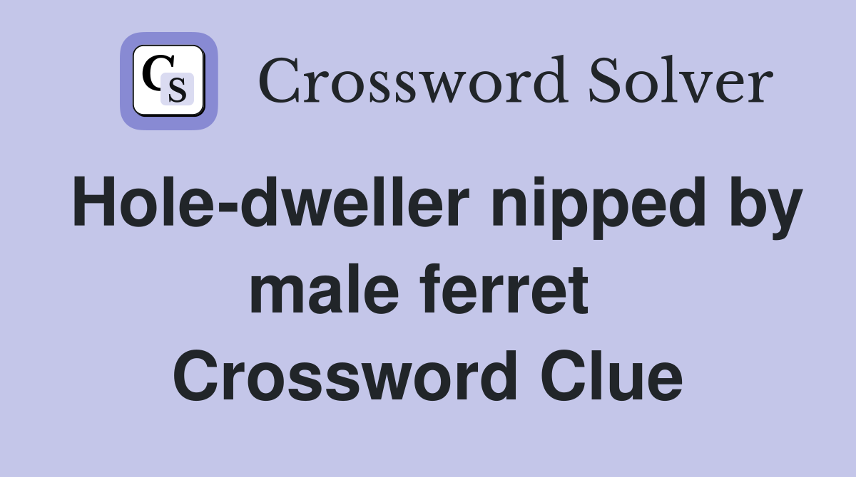 Hole-dweller nipped by male ferret  Crossword Clue