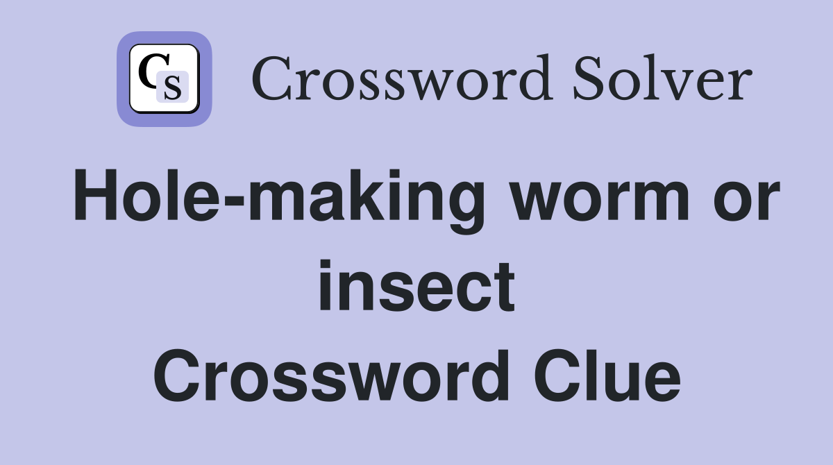 Hole-making worm or insect Crossword Clue