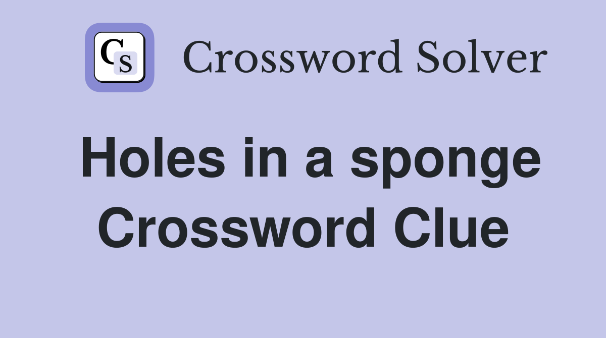Holes in a sponge Crossword Clue