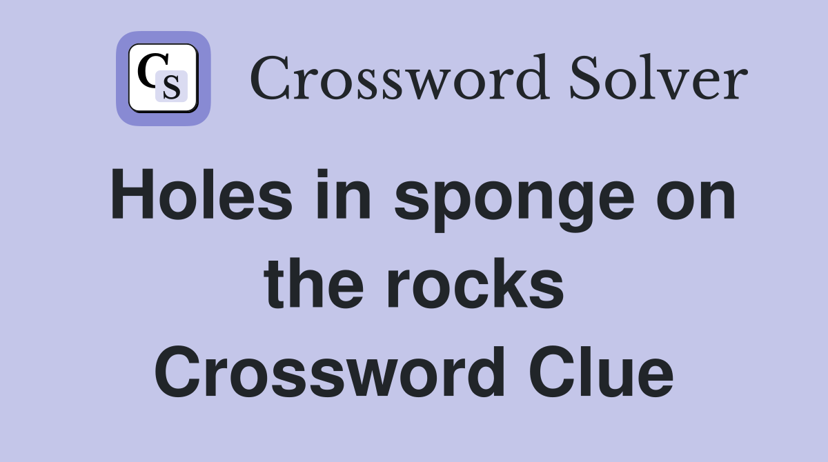 Holes in sponge on the rocks Crossword Clue