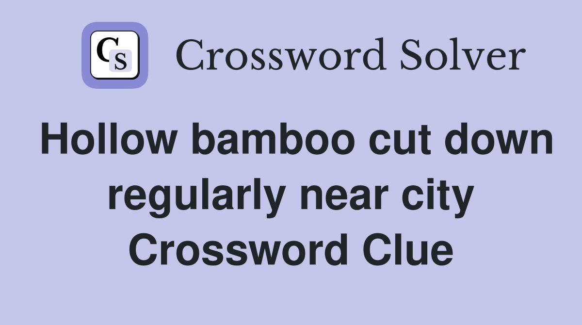 Hollow bamboo cut down regularly near city Crossword Clue