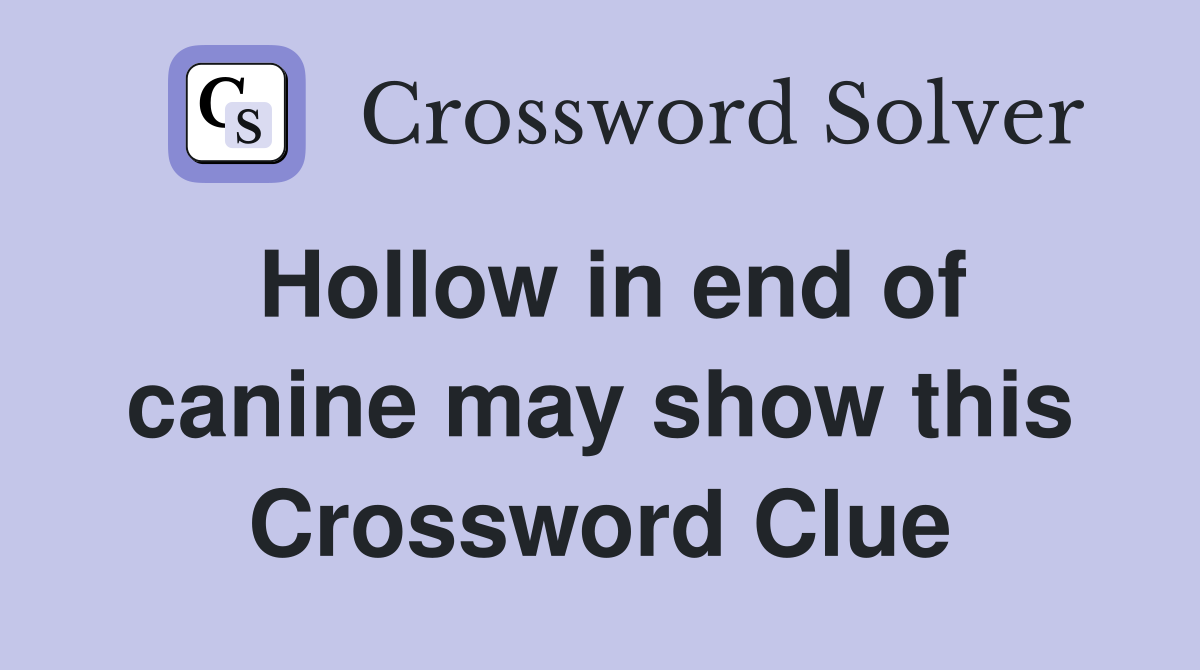 Hollow in end of canine may show this Crossword Clue