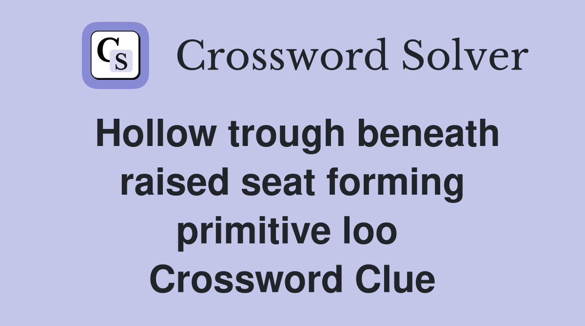 Hollow trough beneath raised seat forming primitive loo  Crossword Clue
