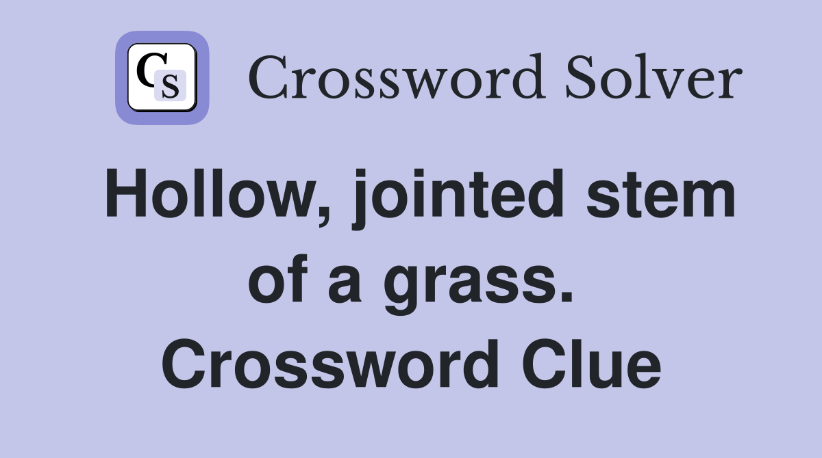 Hollow, jointed stem of a grass. Crossword Clue