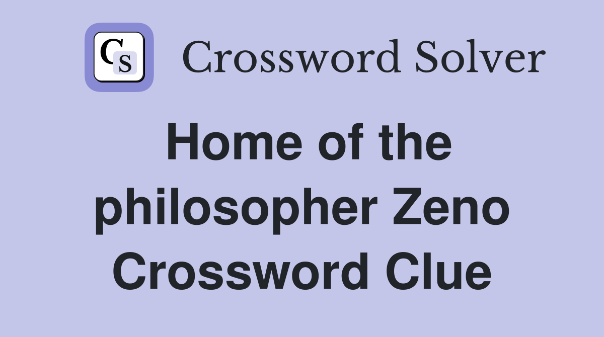 Home of the philosopher Zeno Crossword Clue
