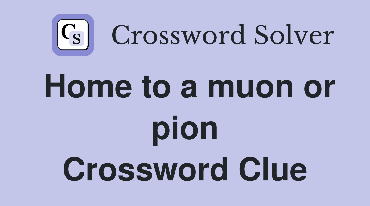 Home to a muon or pion Crossword Clue