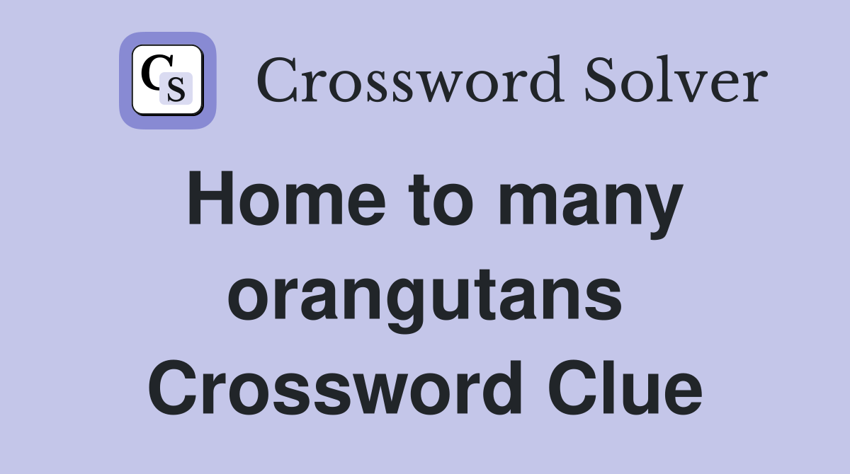 Home to many orangutans Crossword Clue