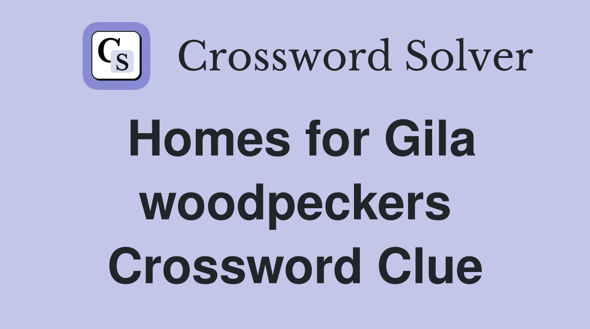 Homes for Gila woodpeckers Crossword Clue