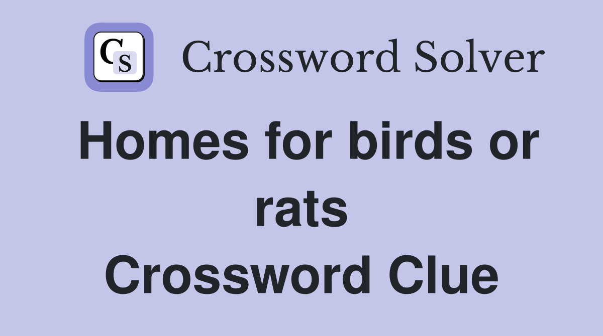 Homes for birds or rats Crossword Clue