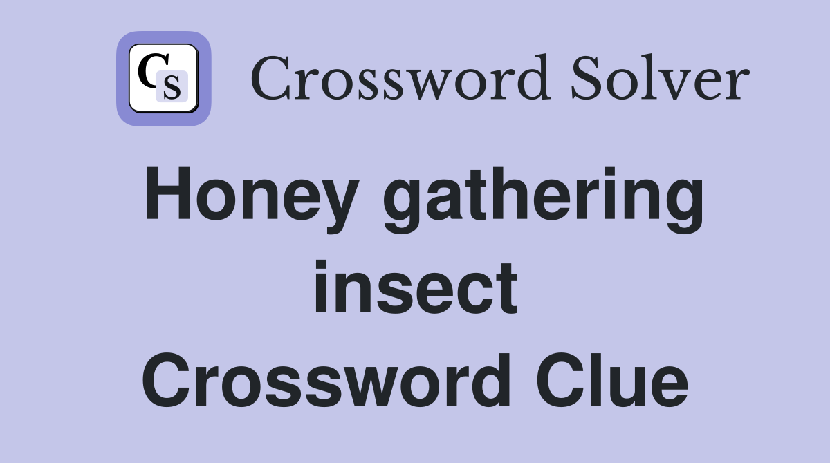 Honey gathering insect Crossword Clue