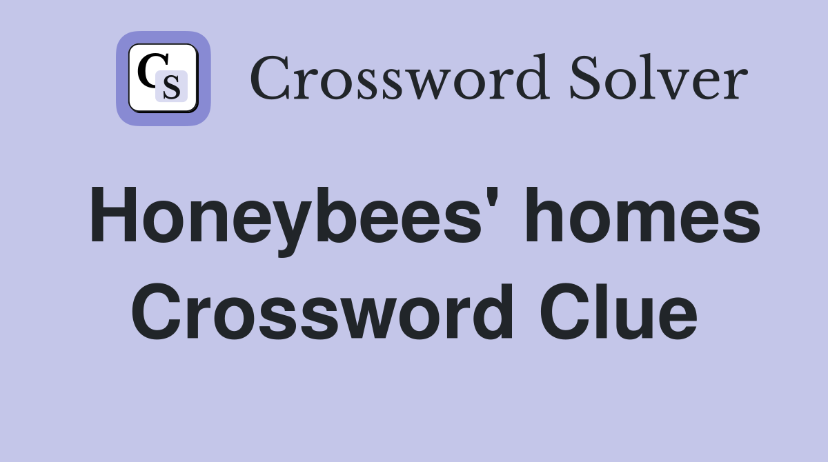 Honeybees' homes Crossword Clue