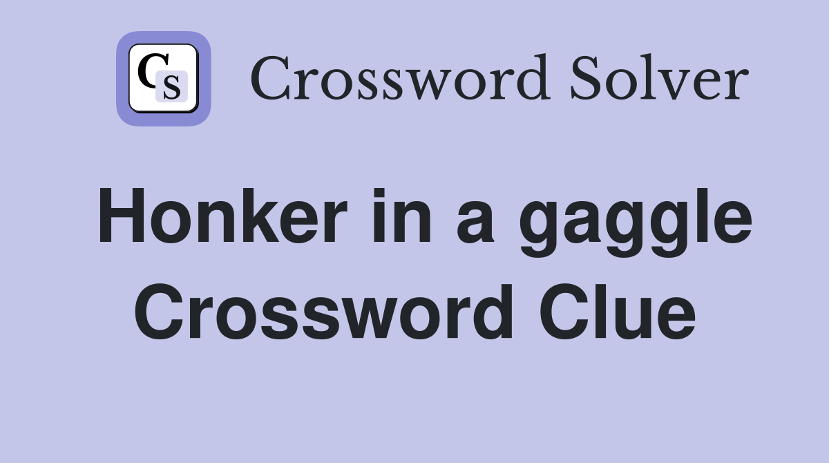 Honker in a gaggle Crossword Clue